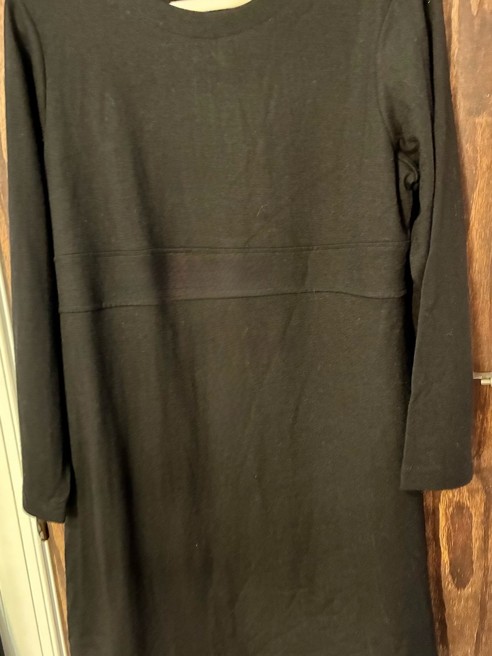 J. Jill Black Crewneck Long-Sleeve Shift Dress